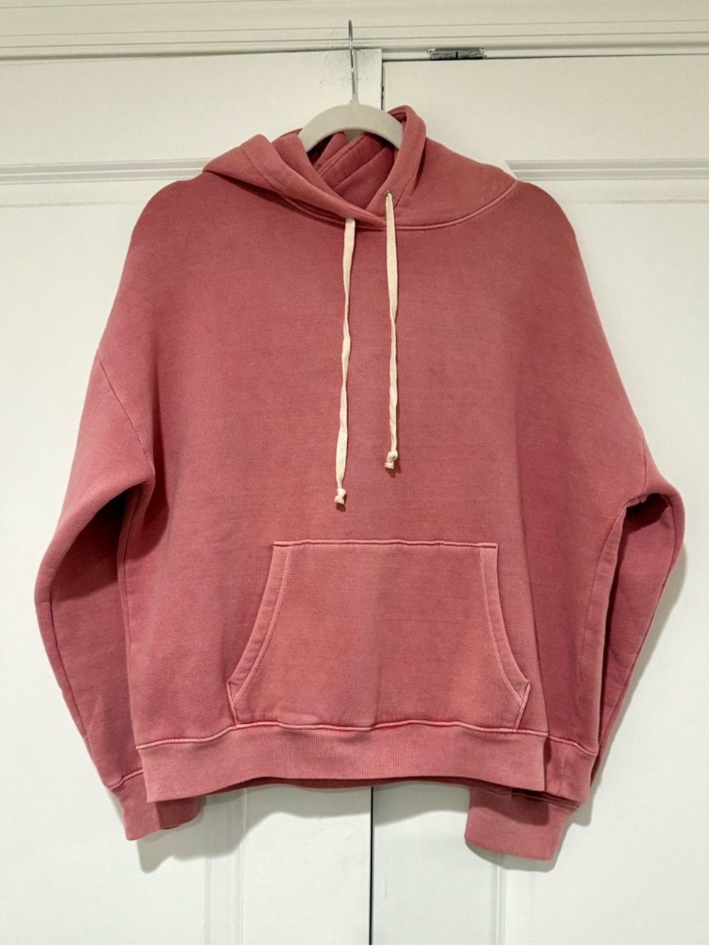 J Crew Dusty Rose Heritage Fleece Hoodie Women's Size L NWOT - BT723